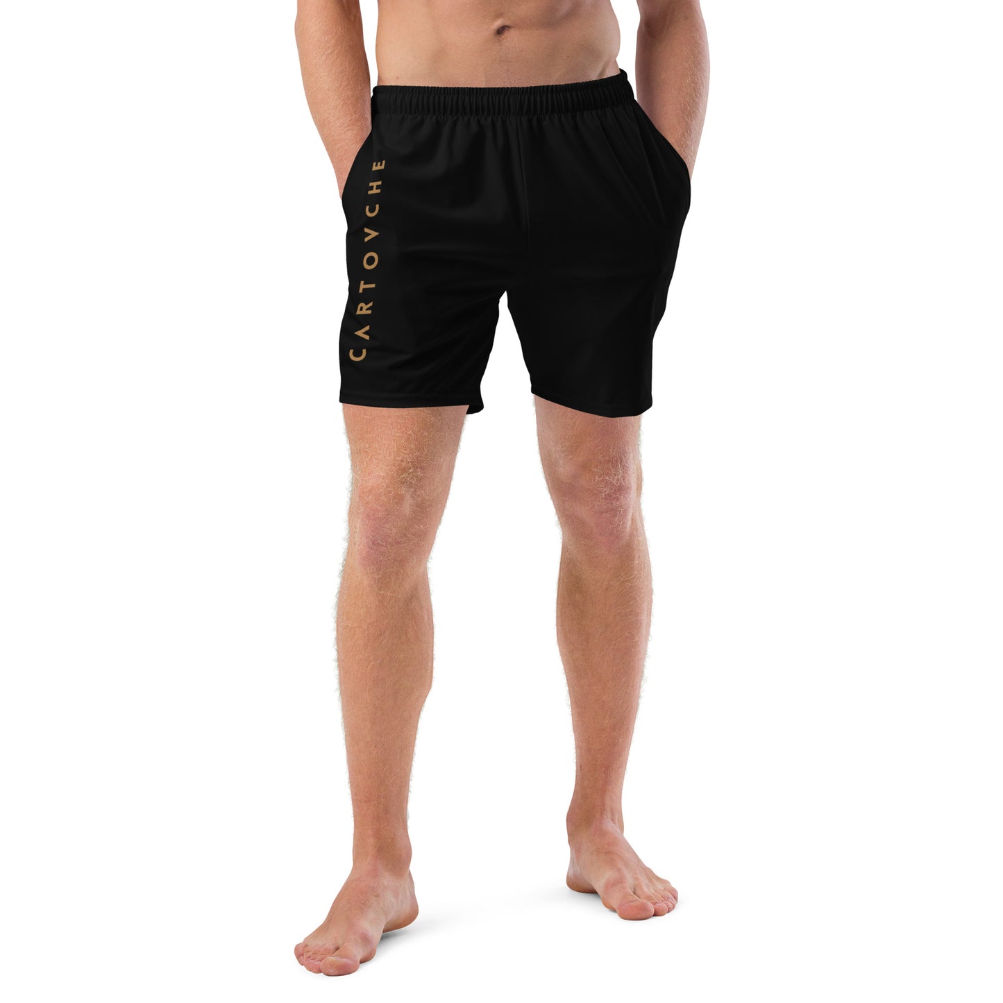 Men's Swim Trunks - Cartovche Logo (Black)