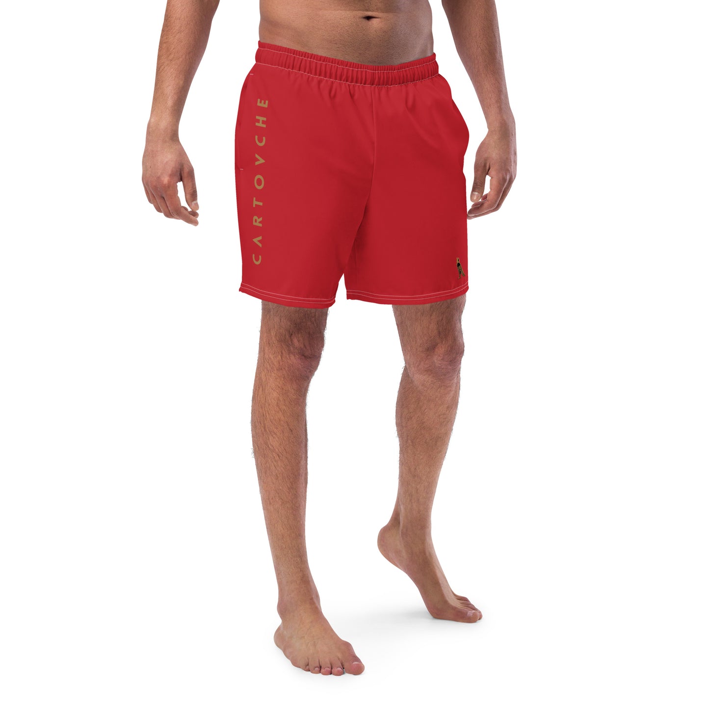 Men's Swim Trunks - Cartovche Logo (Red)