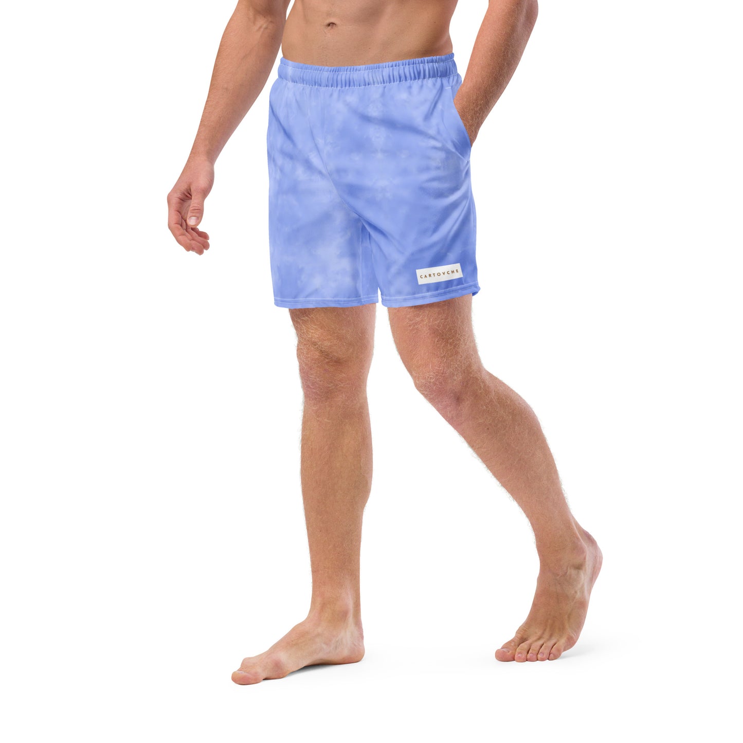 Men's Swim Trunks - Cartovche Badge (Blue Wash)