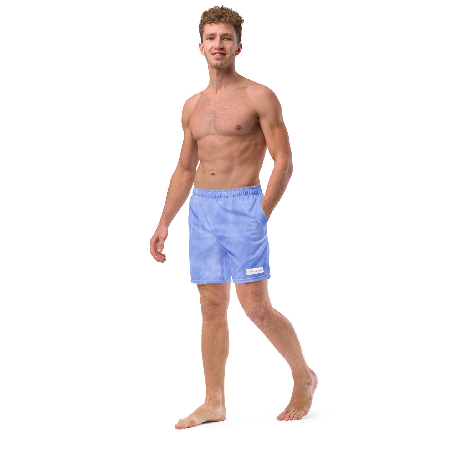 Men's Swim Trunks - Cartovche Badge (Blue Wash)