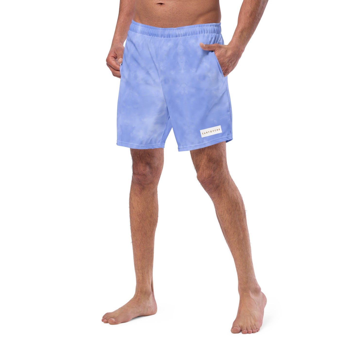 Men's Swim Trunks - Cartovche Badge (Blue Wash)