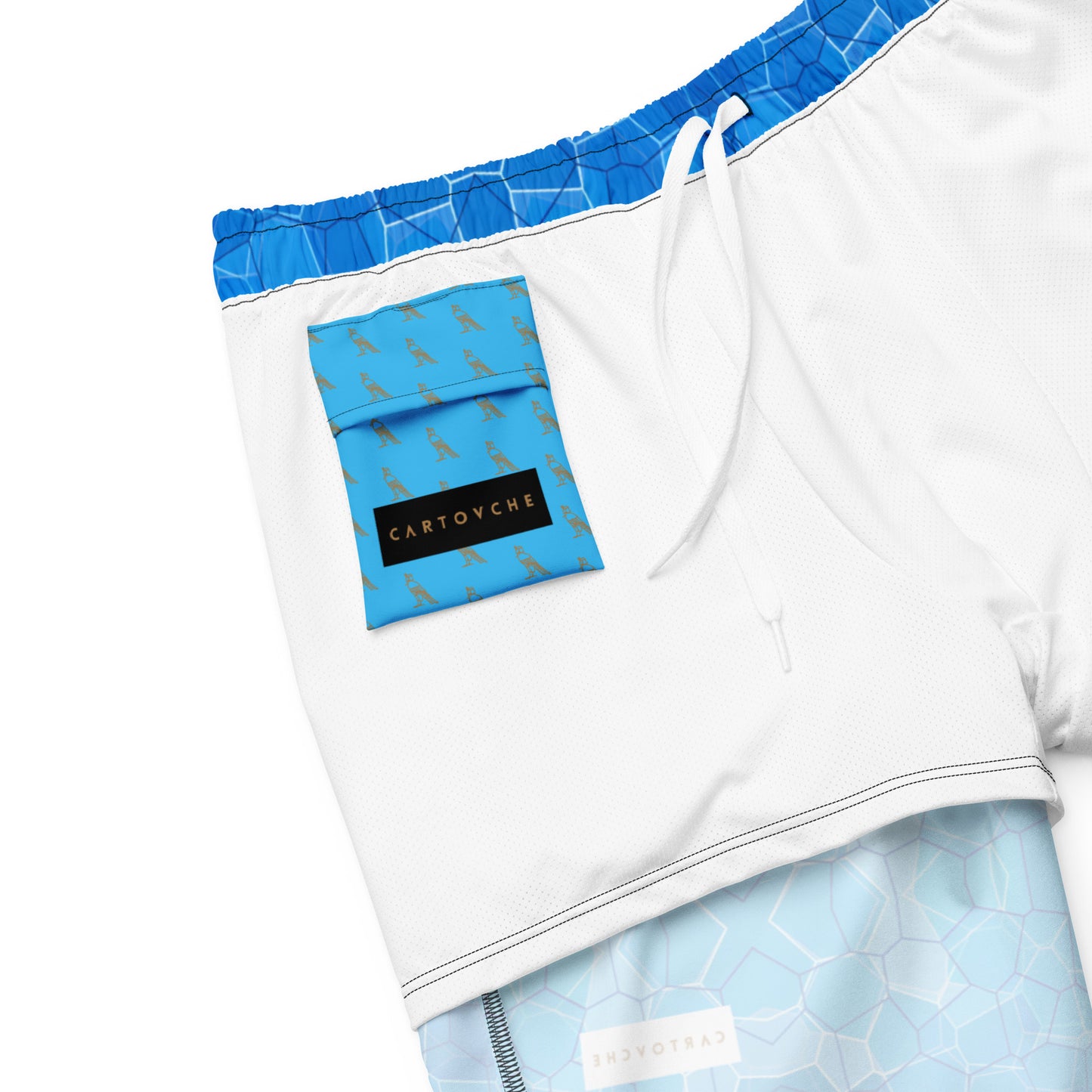Men's Swim Trunks - Cartovche Badge (Shallow Water Blue)