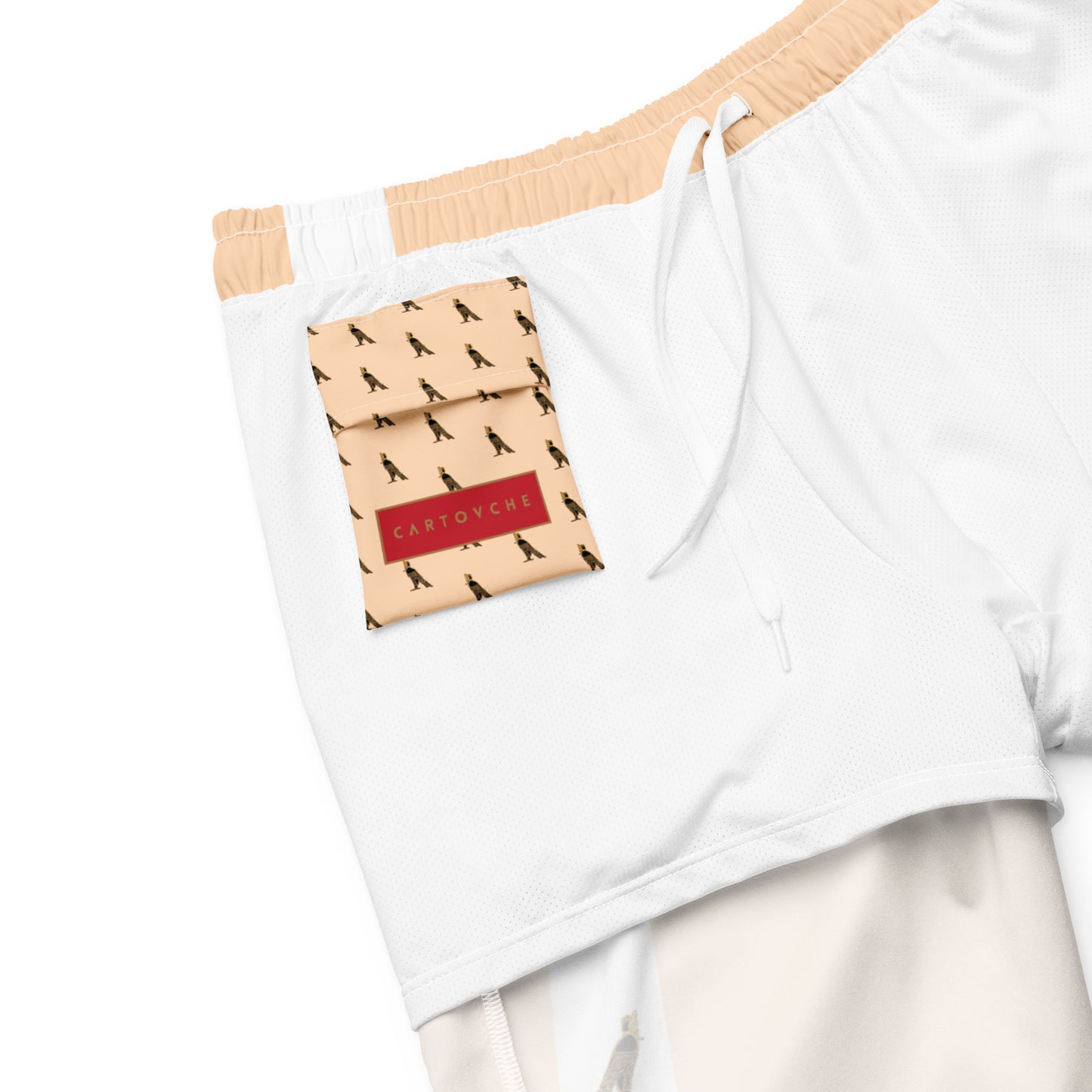 Men's Swim Trunks - Cartovche Logo (Peaches & Cream)