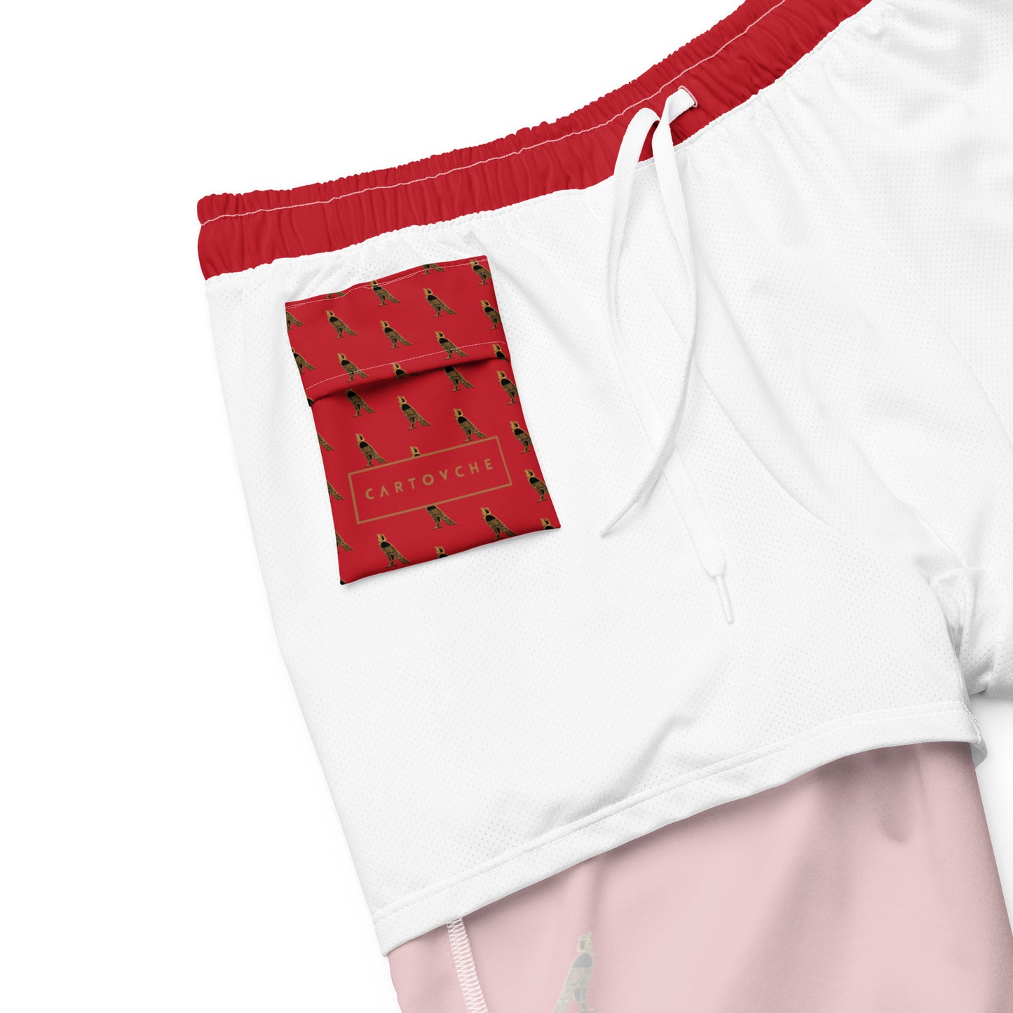 Men's Swim Trunks - Cartovche Logo (Red)