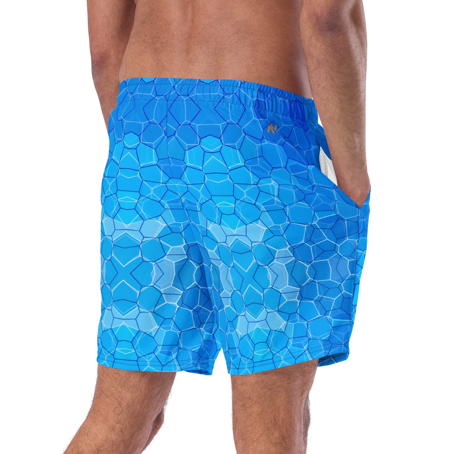 Men's Swim Trunks - Cartovche Badge (Shallow Water Blue)