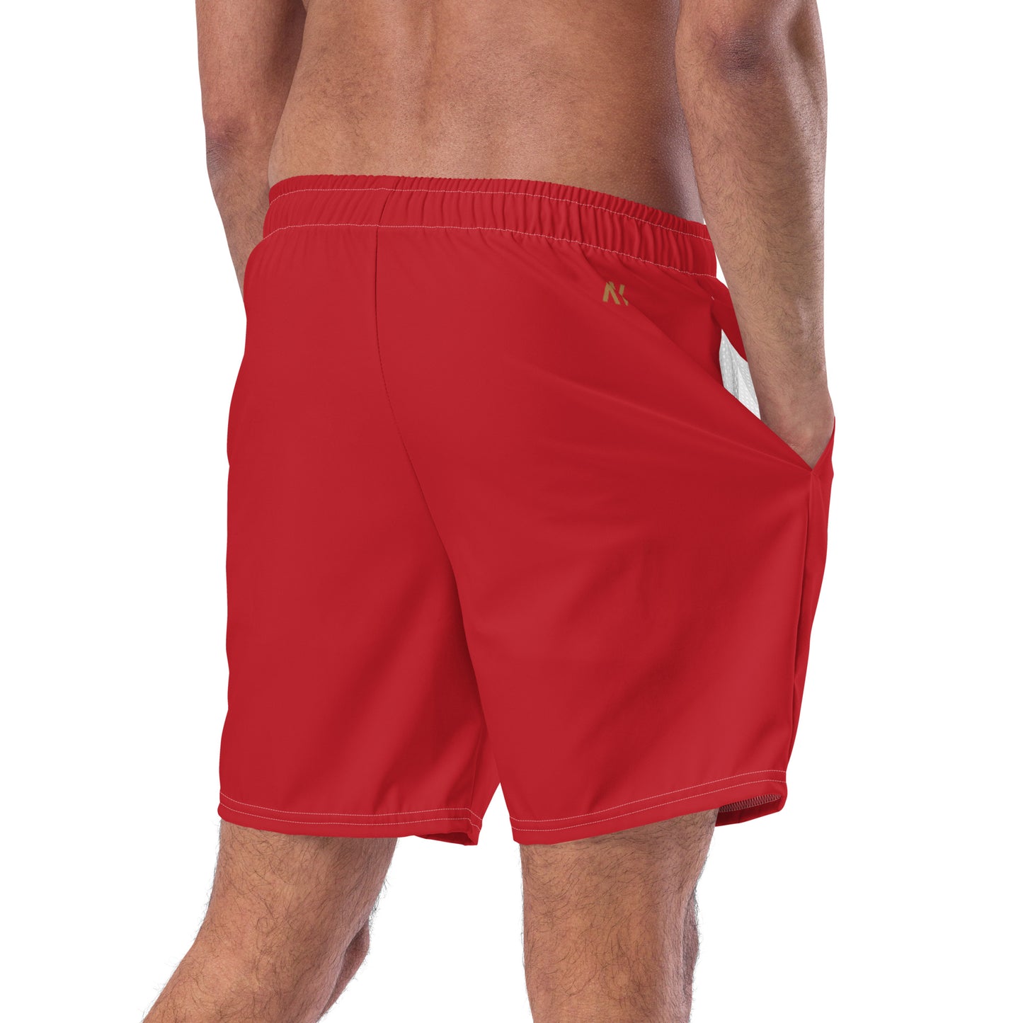 Men's Swim Trunks - Cartovche Logo (Red)