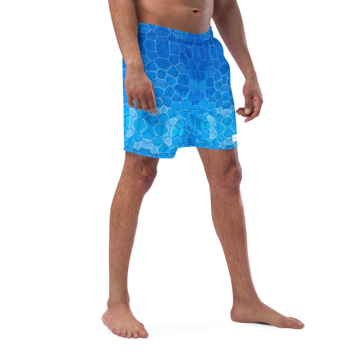 Men's Swim Trunks - Cartovche Badge (Shallow Water Blue)