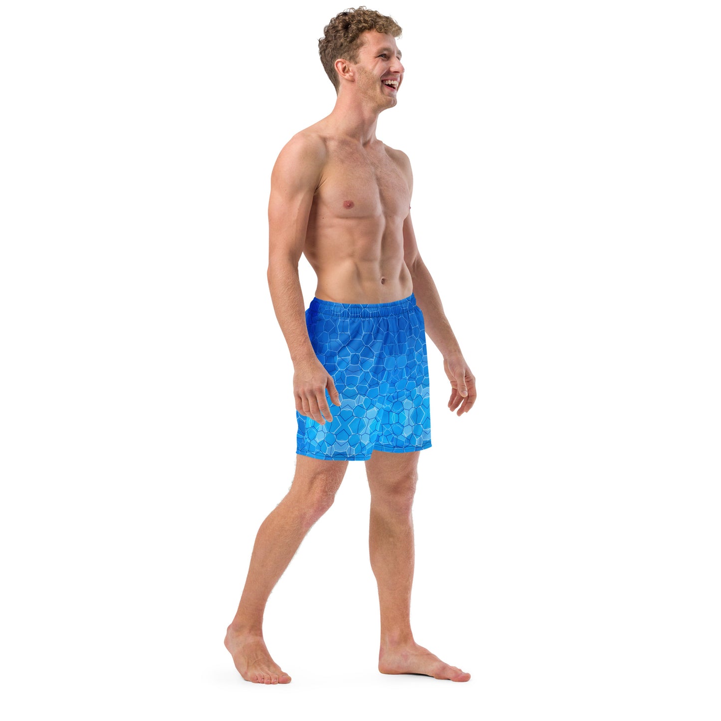 Men's Swim Trunks - Cartovche Badge (Shallow Water Blue)