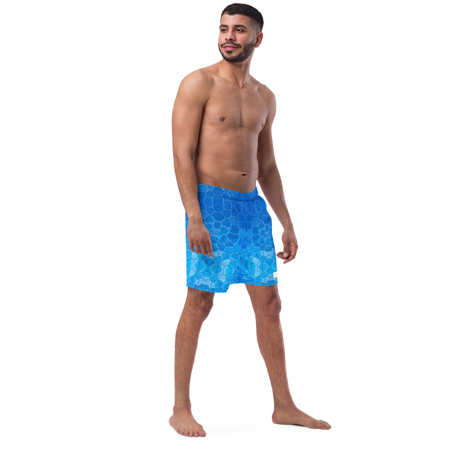 Men's Swim Trunks - Cartovche Badge (Shallow Water Blue)