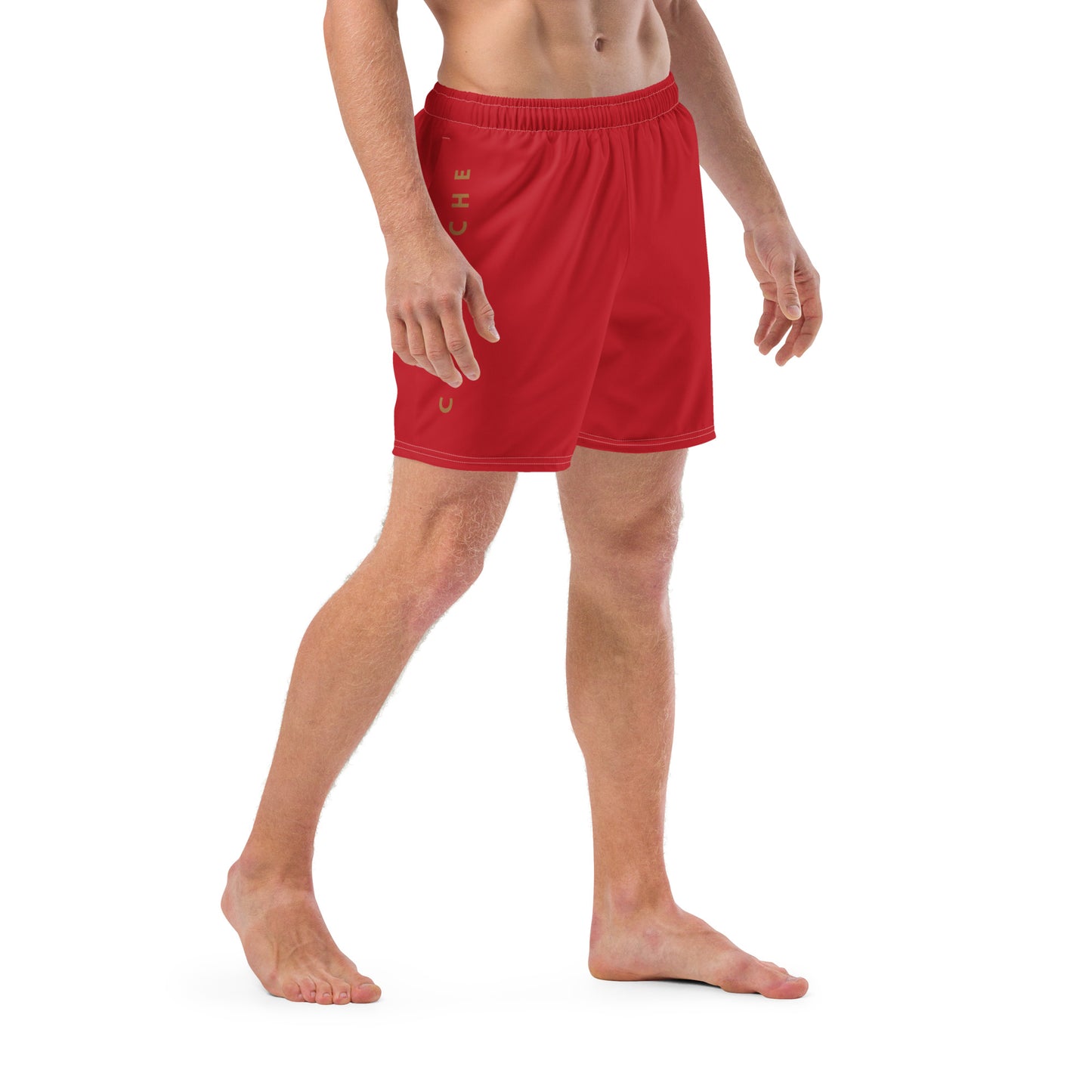 Men's Swim Trunks - Cartovche Logo (Red)