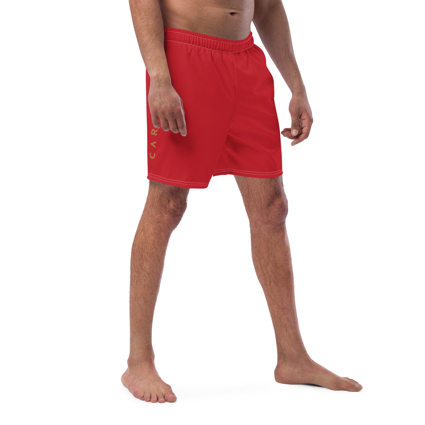 Men's Swim Trunks - Cartovche Logo (Red)