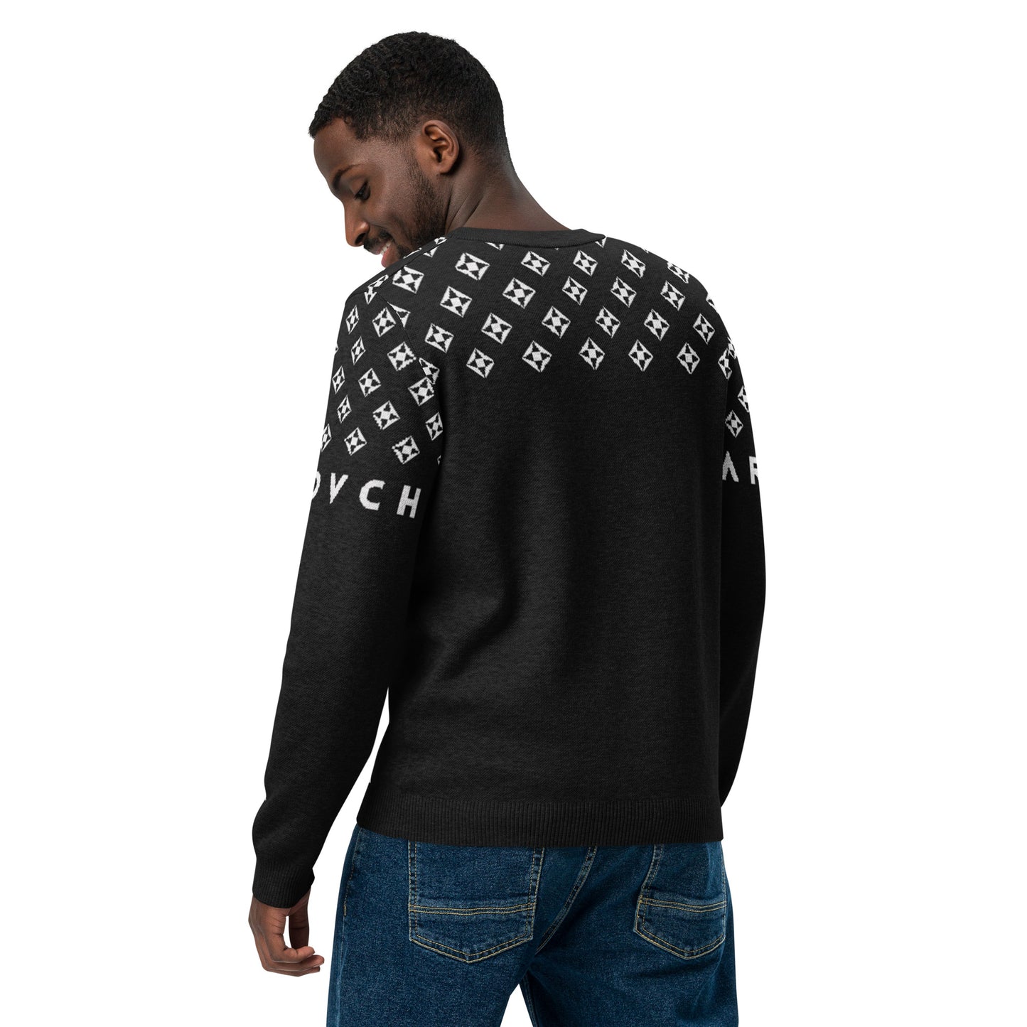 Men's Knitted Crew Neck Sweater | Snowboarder Bear