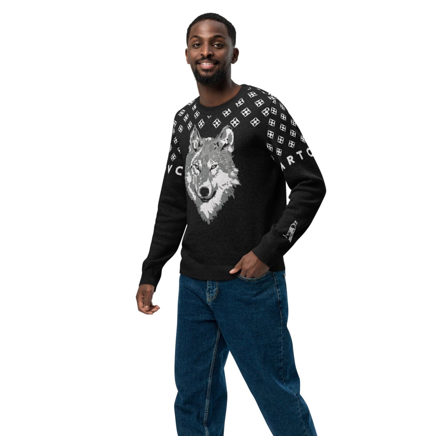 Men's Knitted Crew Neck Sweater | The Wolf