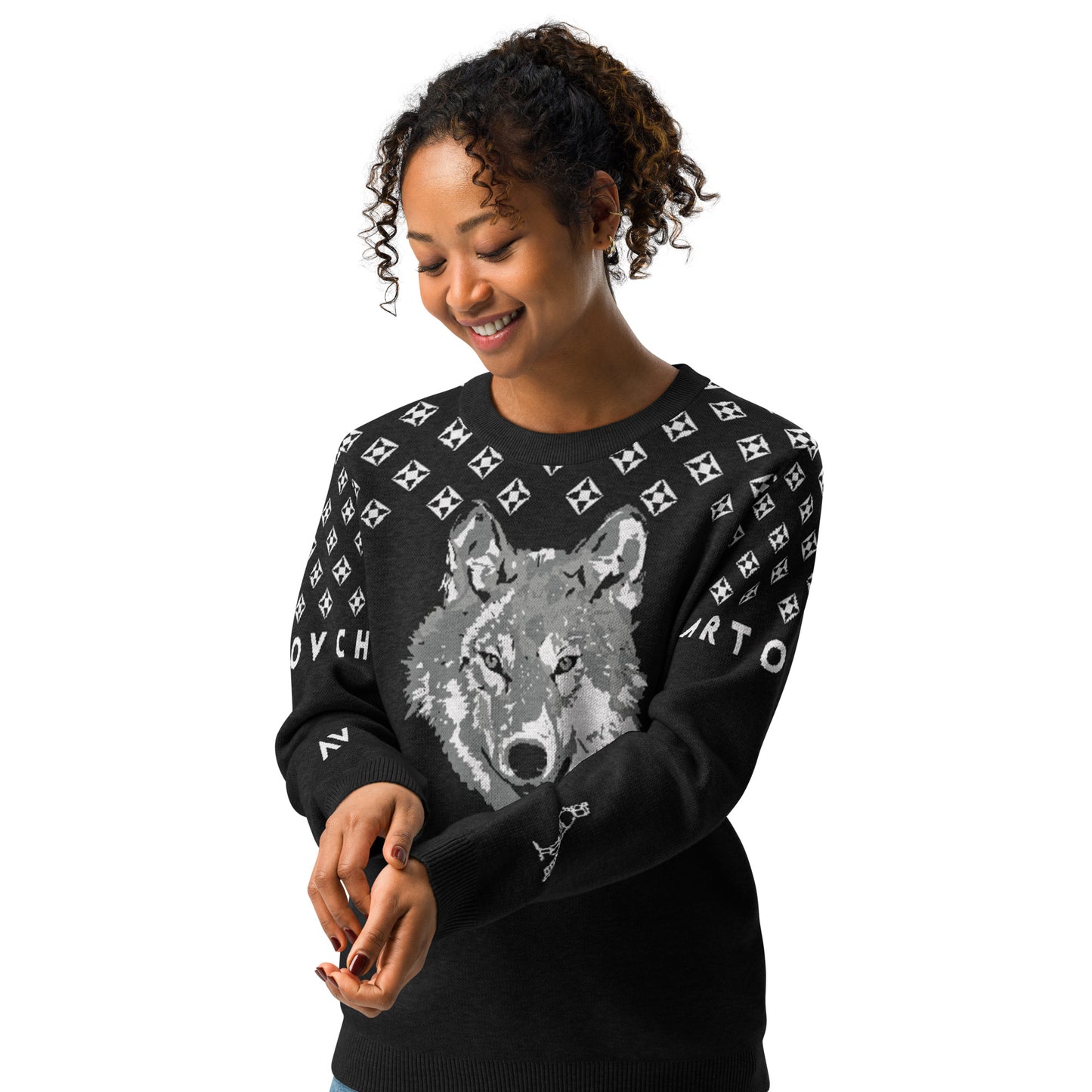 Women's Knitted Crew Neck Sweater | The Wolf