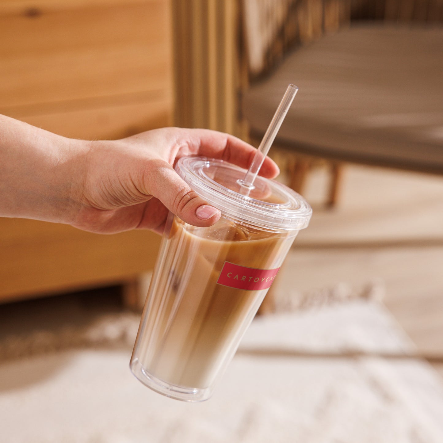Clear Plastic Tumbler - Red Label