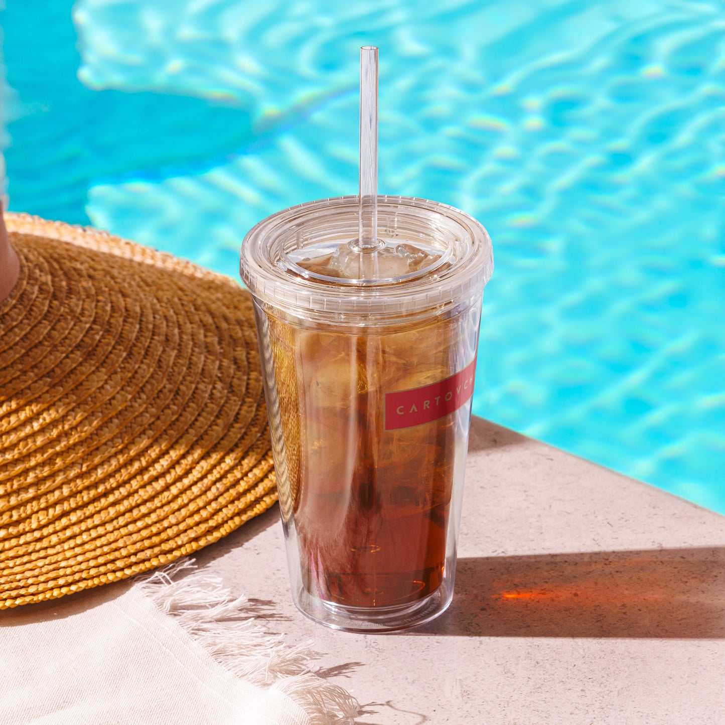 Clear Plastic Tumbler - Red Label