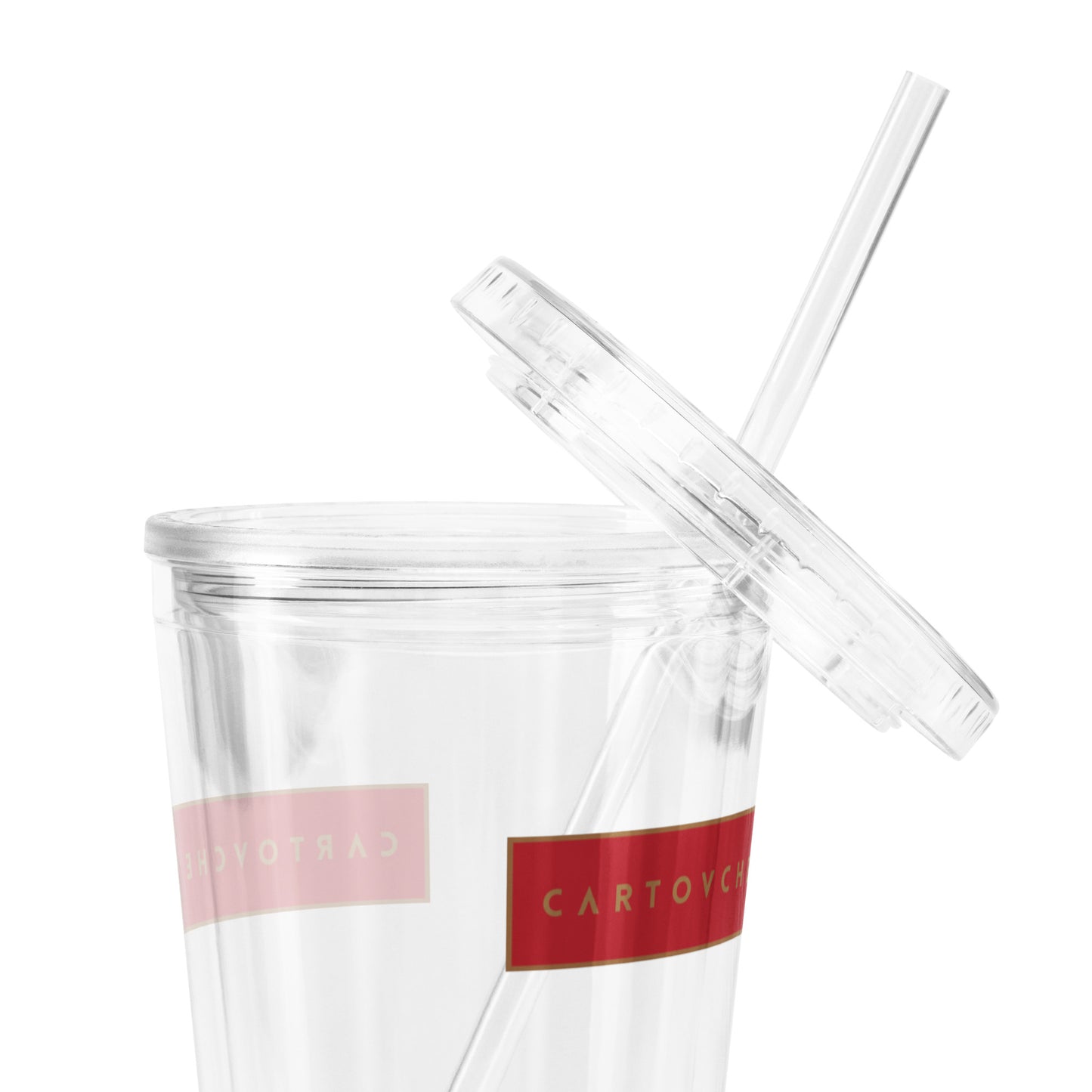 Clear Plastic Tumbler - Red Label