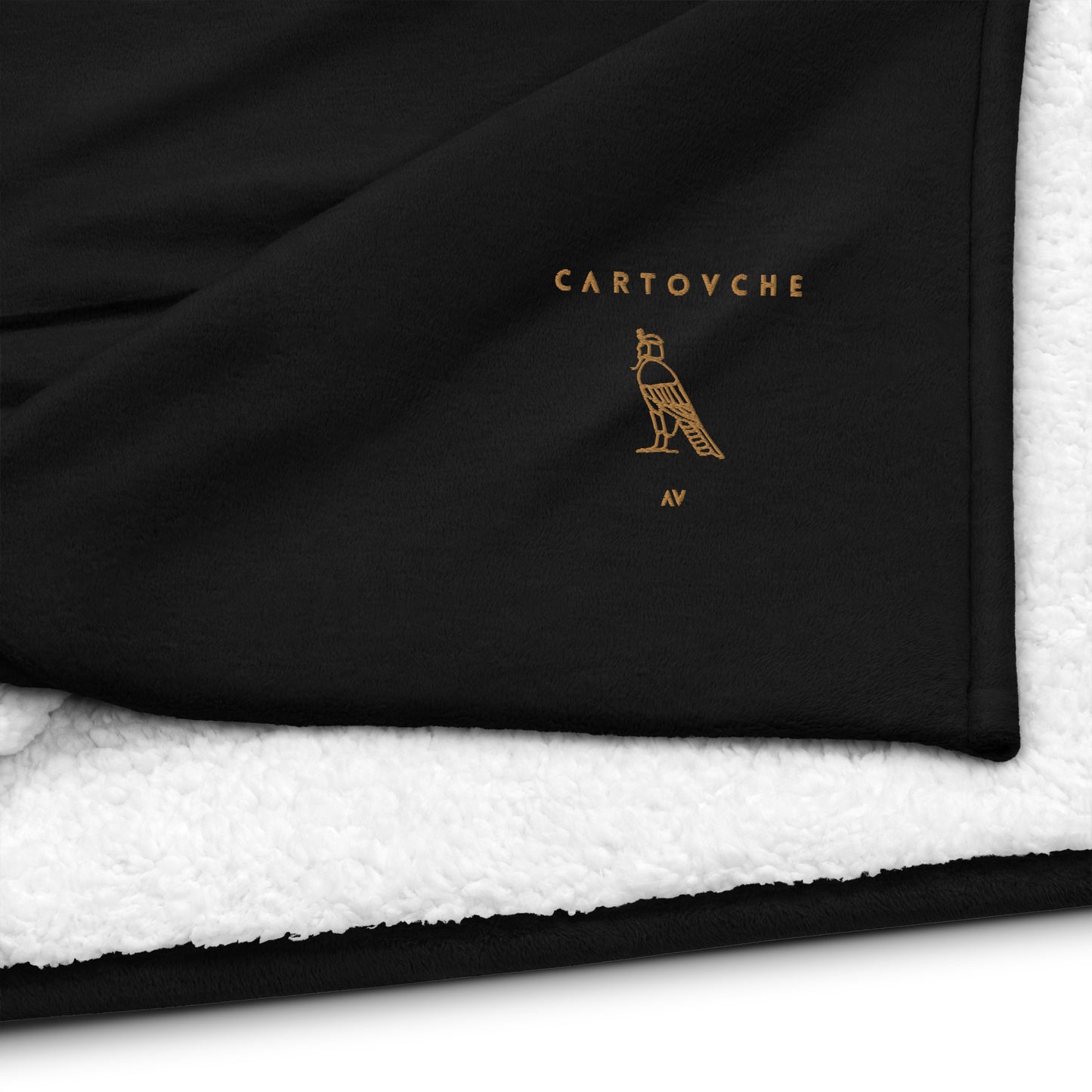 Premium Sherpa Throw Blanket - Embroidered Cartovche Logo