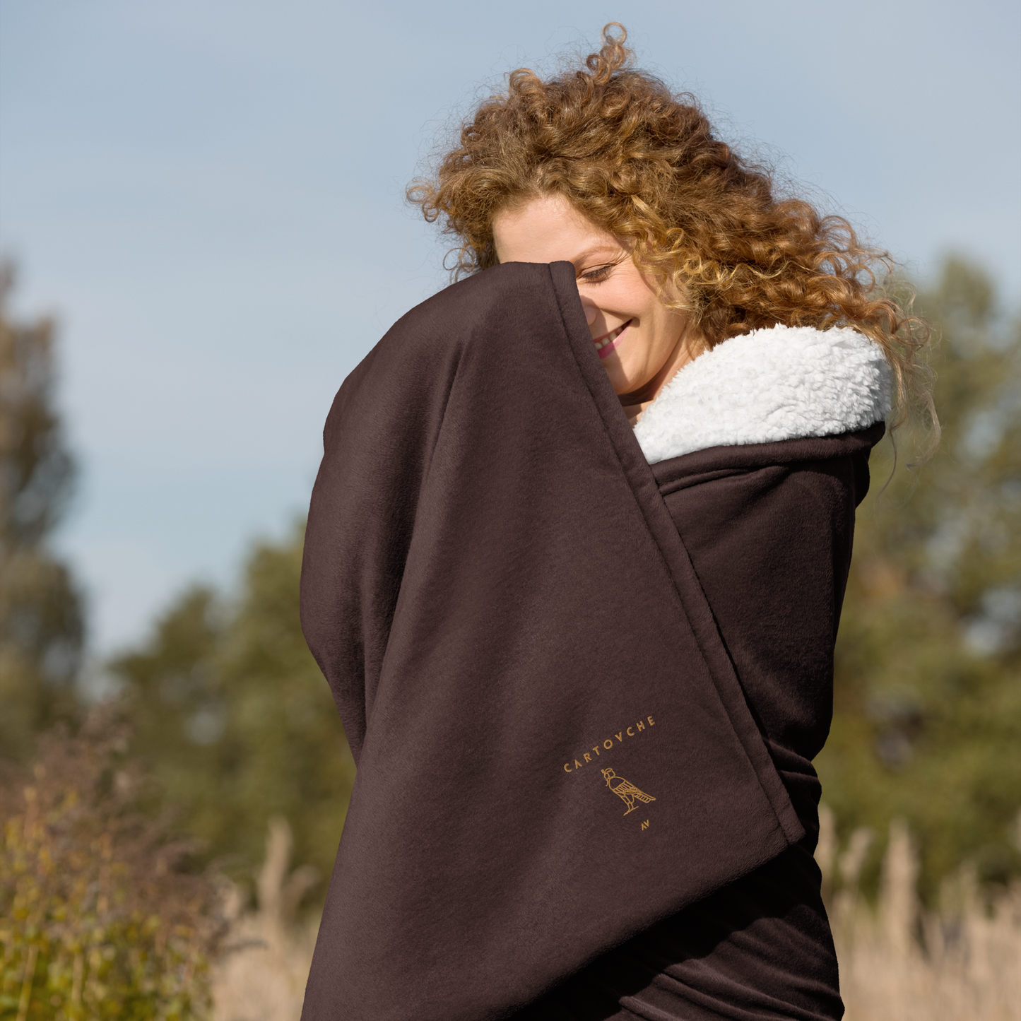 Premium Sherpa Throw Blanket - Embroidered Cartovche Logo