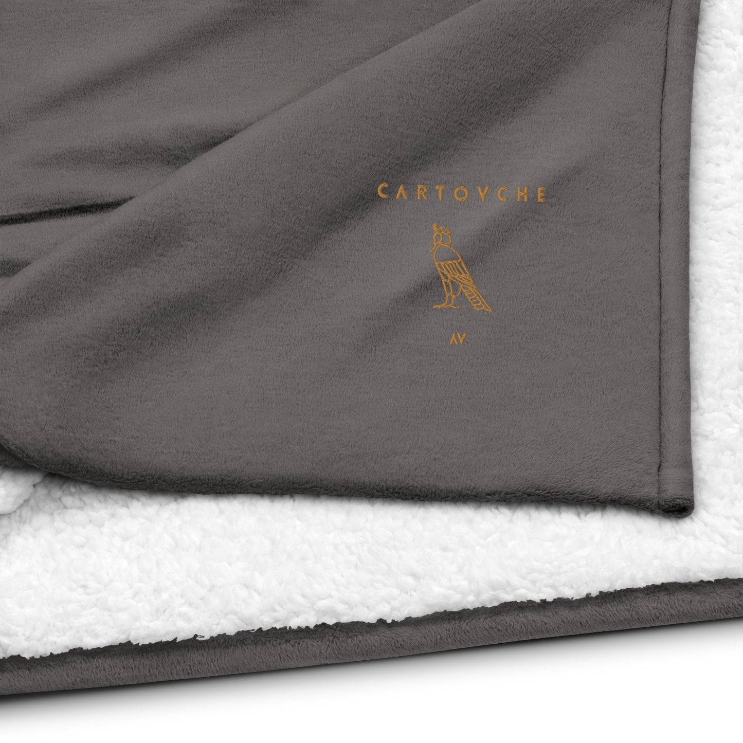 Premium Sherpa Throw Blanket - Embroidered Cartovche Logo