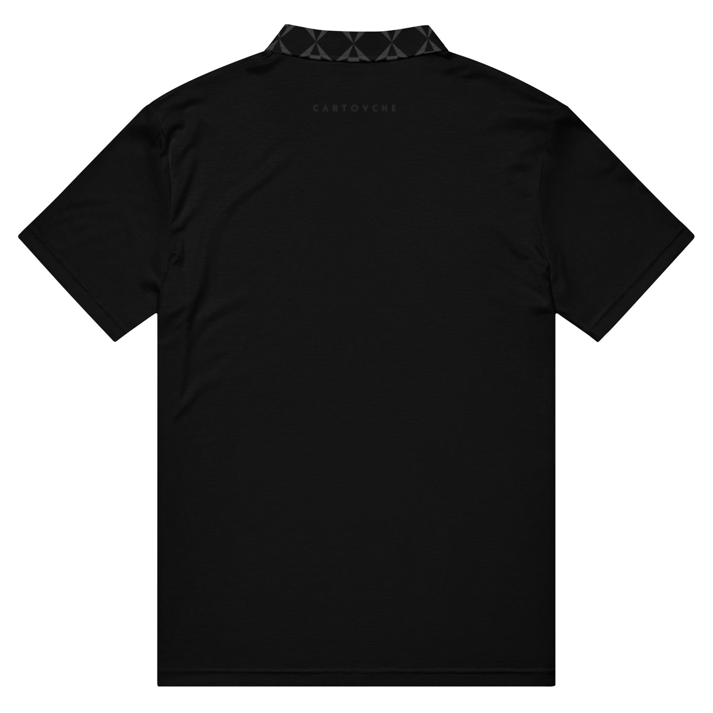 Men’s Slim Fit Polo Shirt | Black (with Grey Geo Pattern)