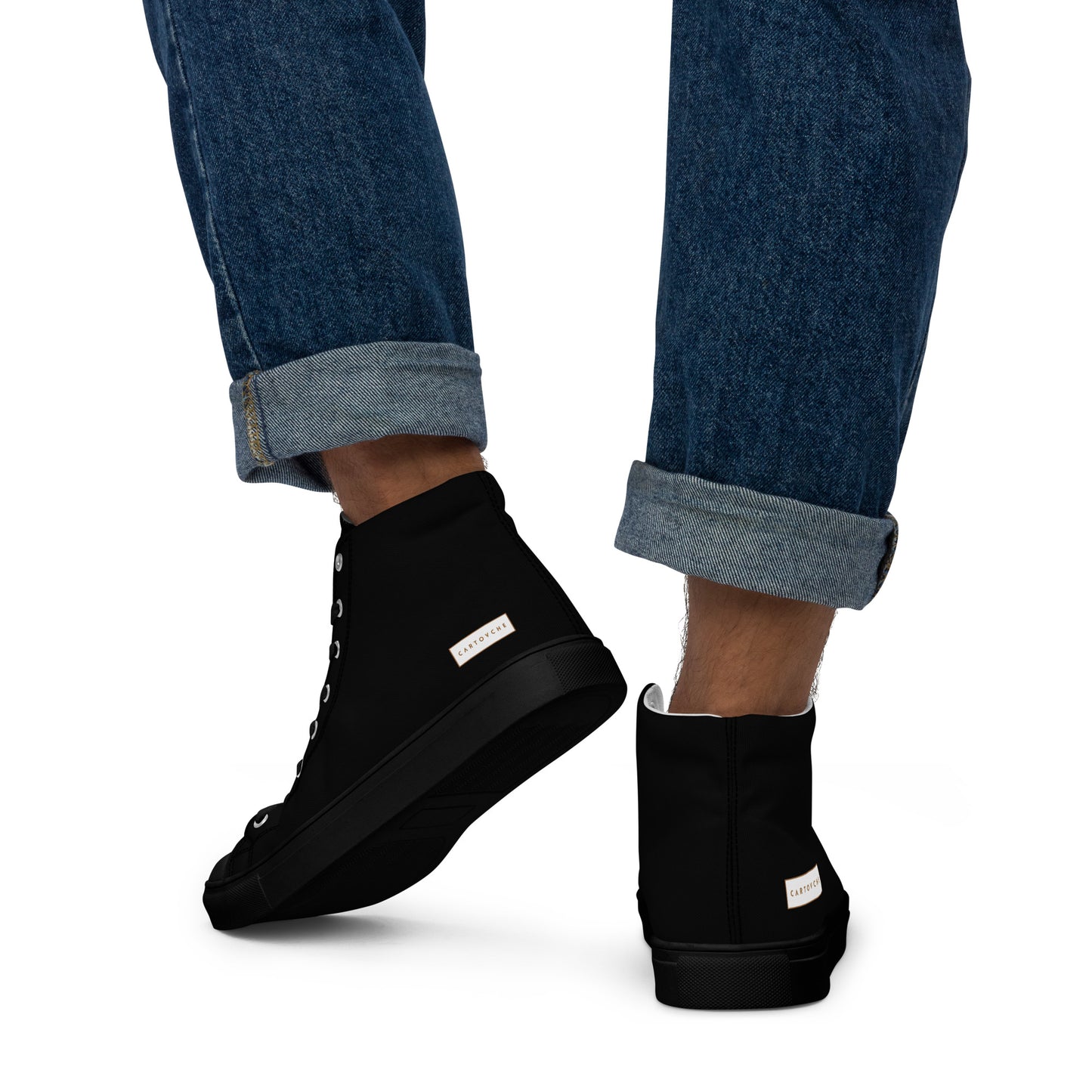 Men’s High Top Canvas Shoes | 'Cartovche Horus' (All Black)