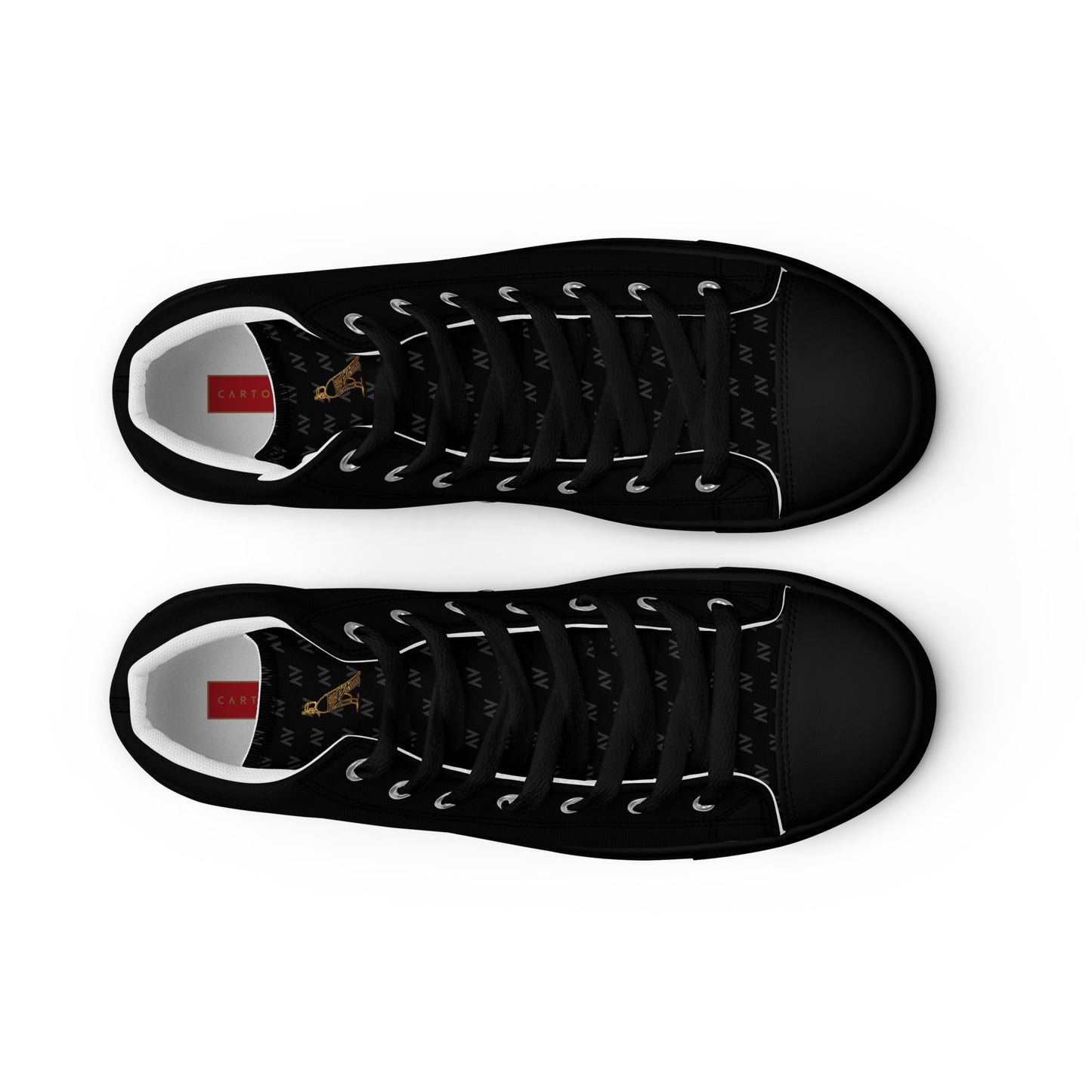 Men’s High Top Canvas Shoes | 'Cartovche Horus' (All Black)