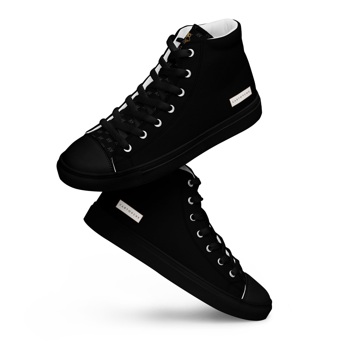 Men’s High Top Canvas Shoes | 'Cartovche Horus' (All Black)
