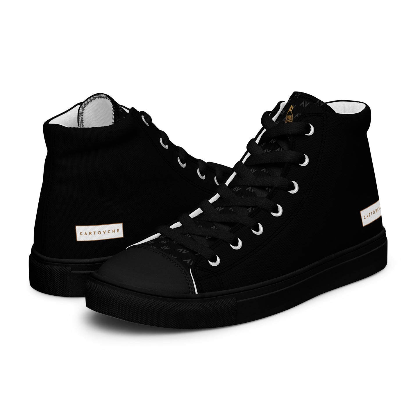 Men’s High Top Canvas Shoes | 'Cartovche Horus' (All Black)
