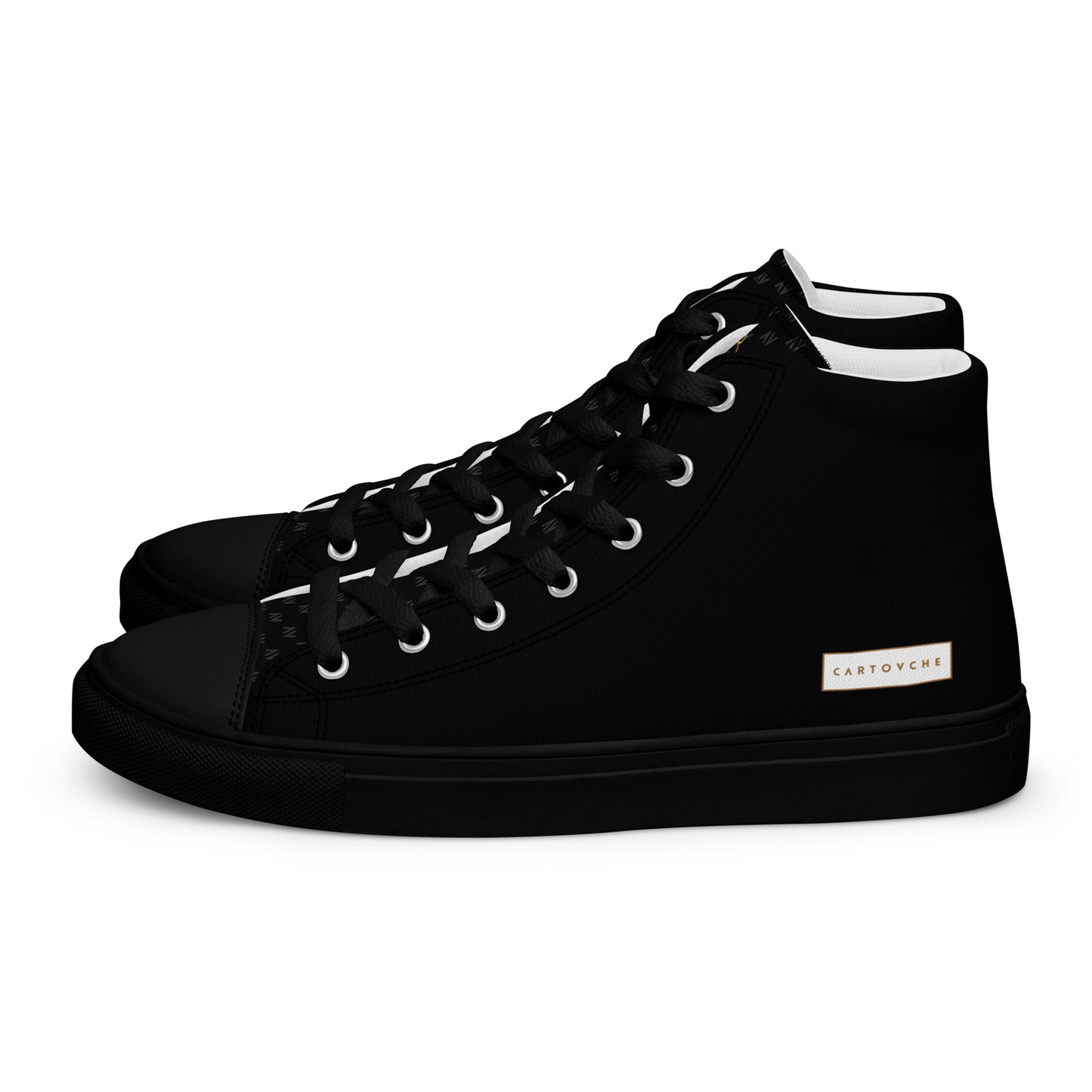 Men’s High Top Canvas Shoes | 'Cartovche Horus' (All Black)