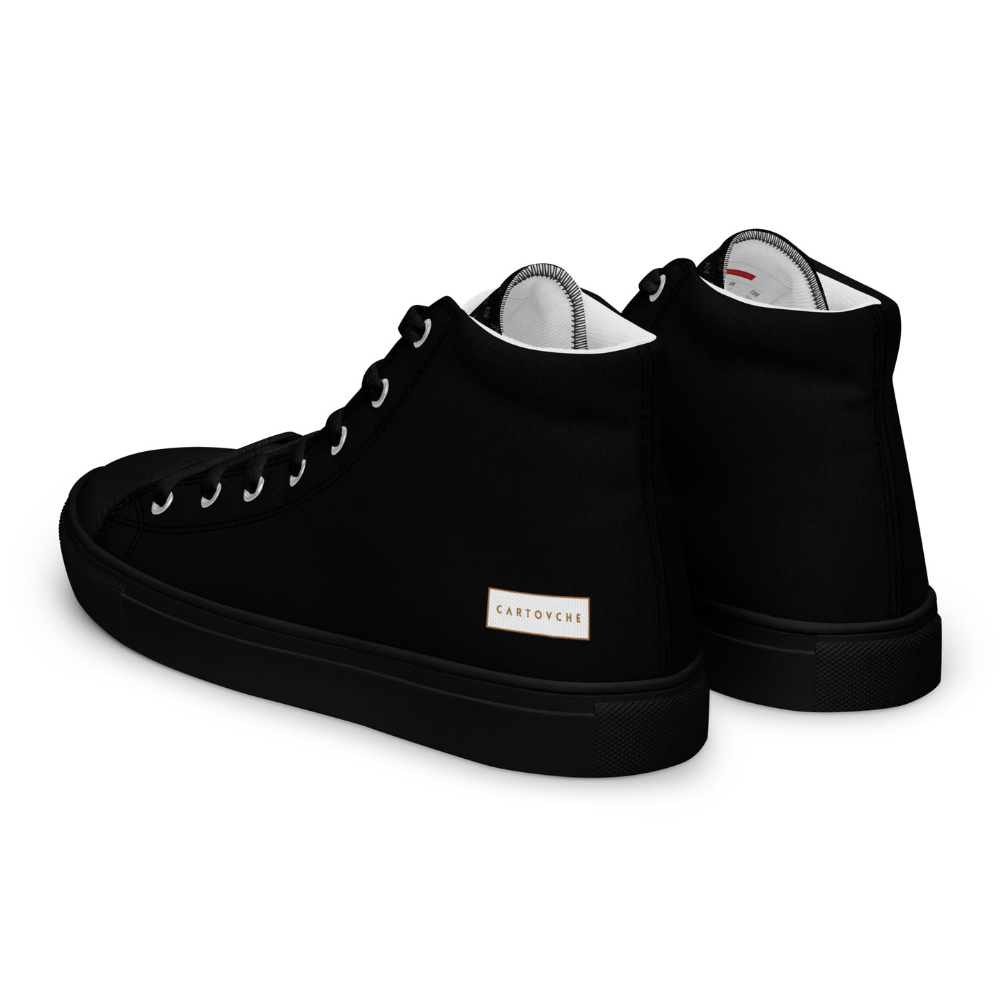 Men’s High Top Canvas Shoes | 'Cartovche Horus' (All Black)