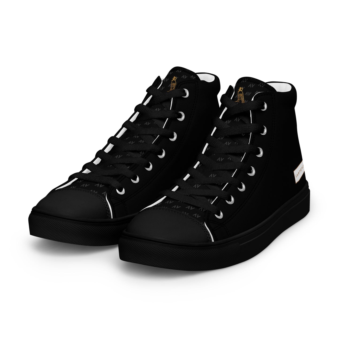 Men’s High Top Canvas Shoes | 'Cartovche Horus' (All Black)
