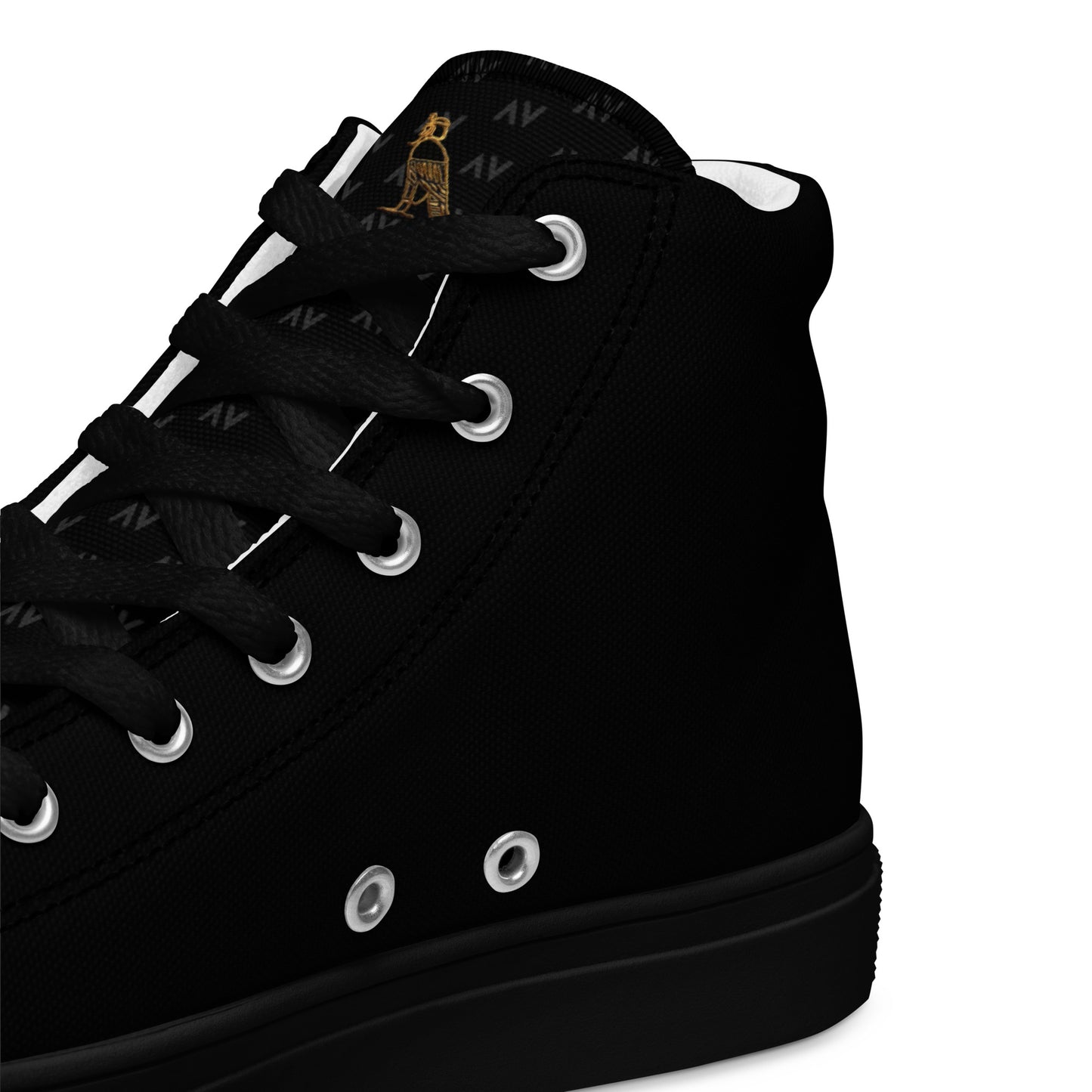 Men’s High Top Canvas Shoes | 'Cartovche Horus' (All Black)