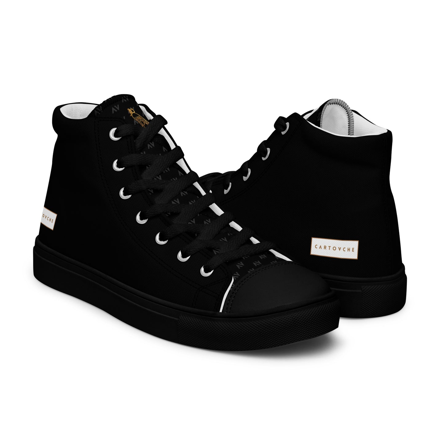 Men’s High Top Canvas Shoes | 'Cartovche Horus' (All Black)