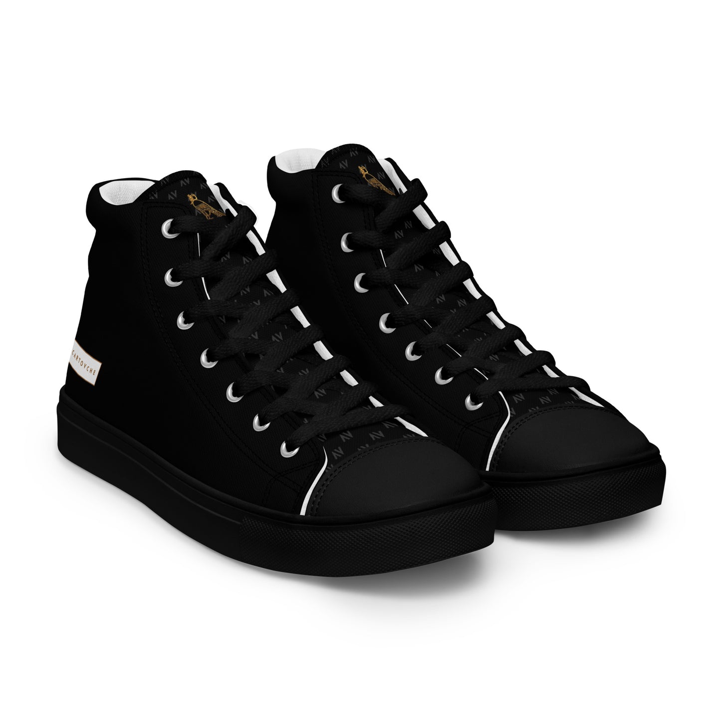 Men’s High Top Canvas Shoes | 'Cartovche Horus' (All Black)
