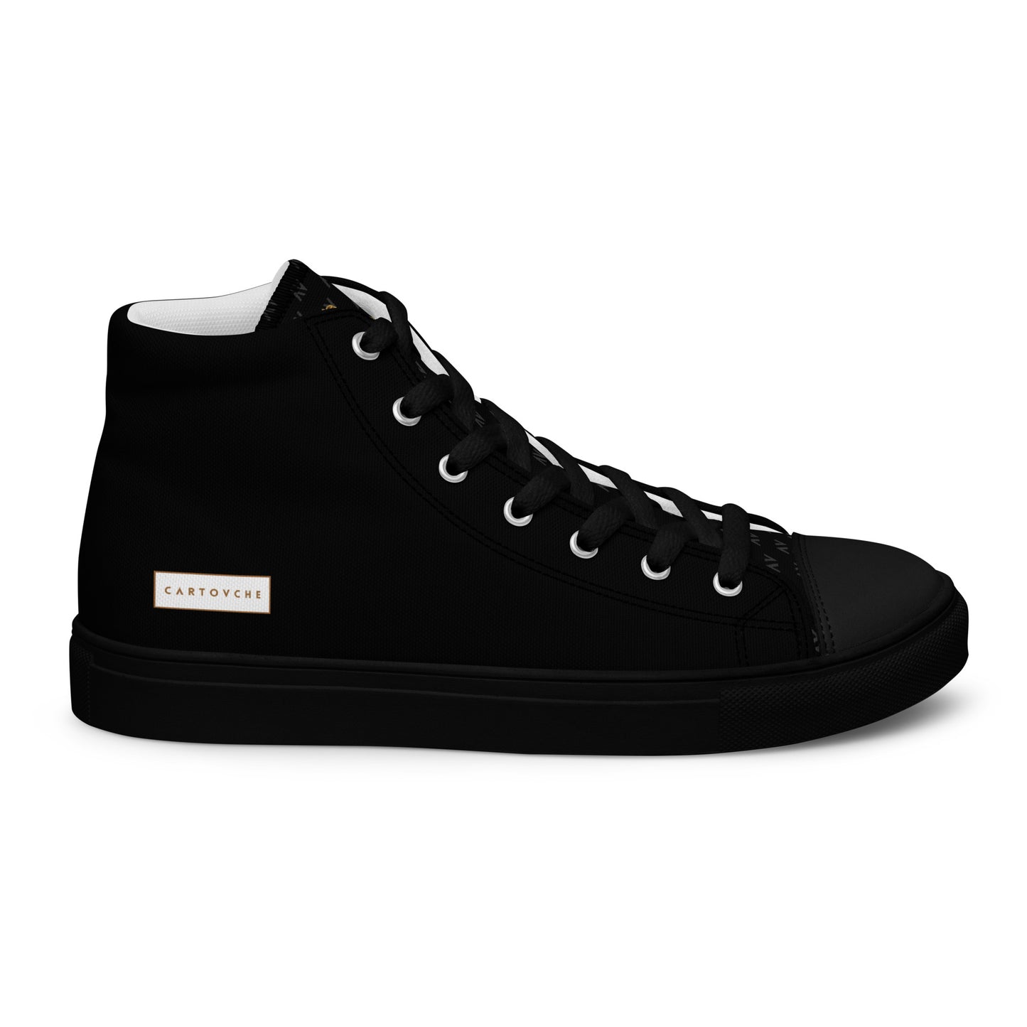 Men’s High Top Canvas Shoes | 'Cartovche Horus' (All Black)