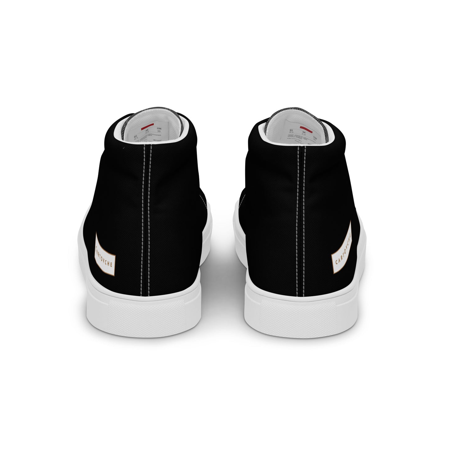 Men’s High Top Canvas Shoes | 'Cartovche Horus' (Black & White)