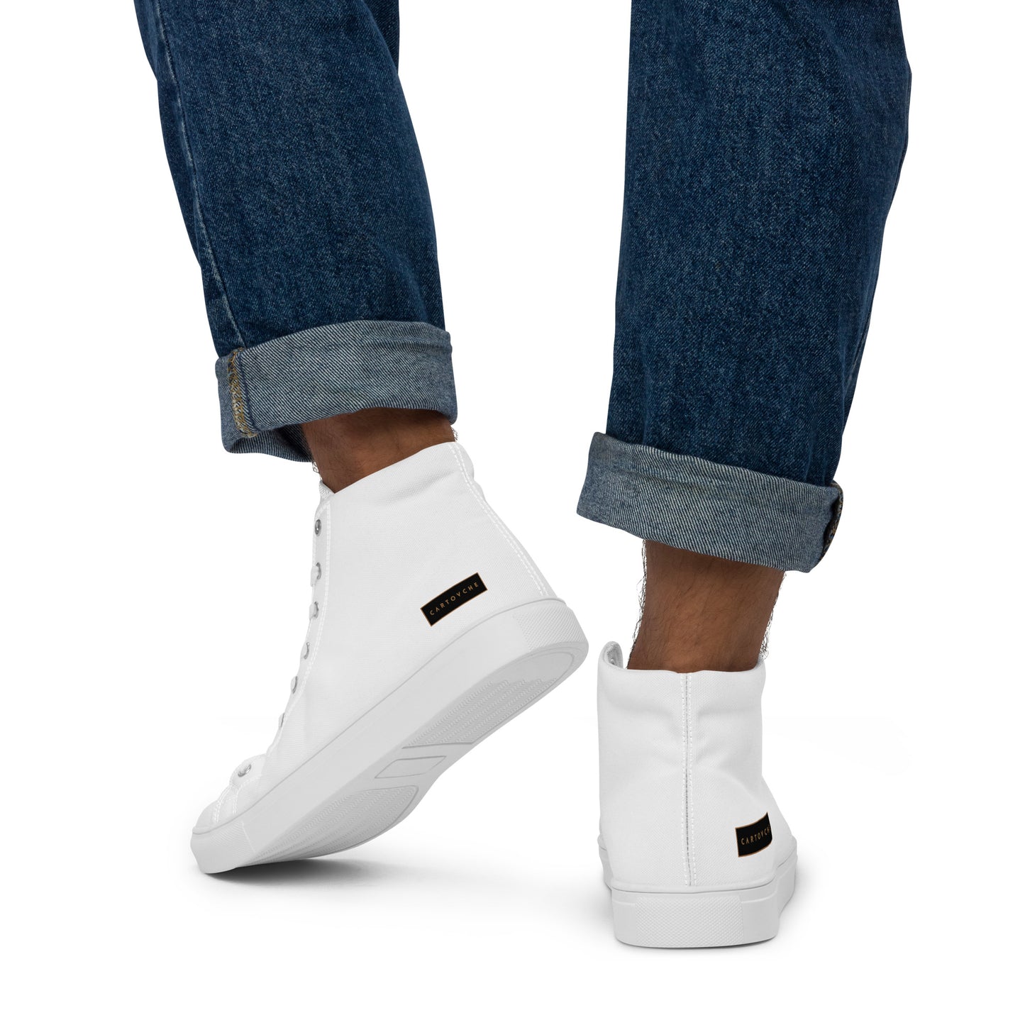 Men’s High Top Canvas Shoes | 'Cartovche Horus' (All White)