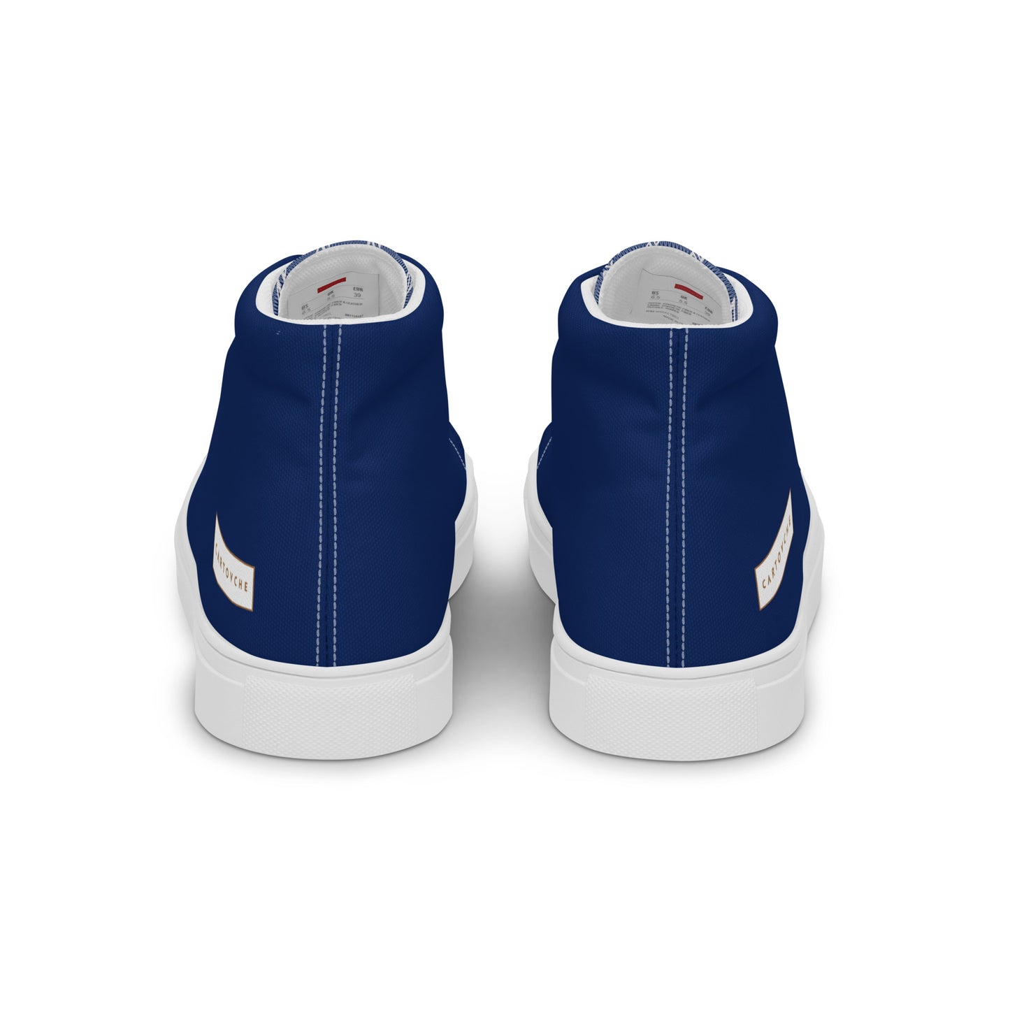 Men’s High Top Canvas Shoes | 'Cartovche Horus' (Navy & White)