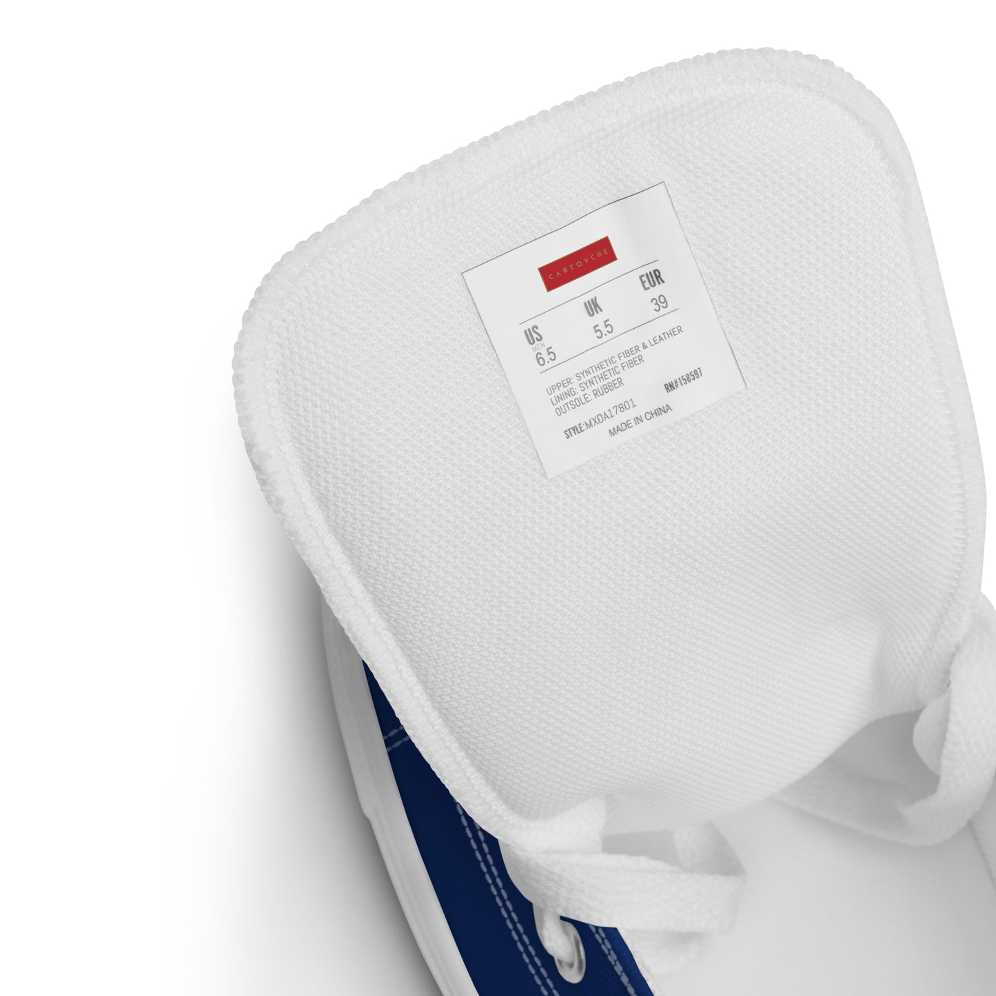 Men’s High Top Canvas Shoes | 'Cartovche Horus' (Navy & White)