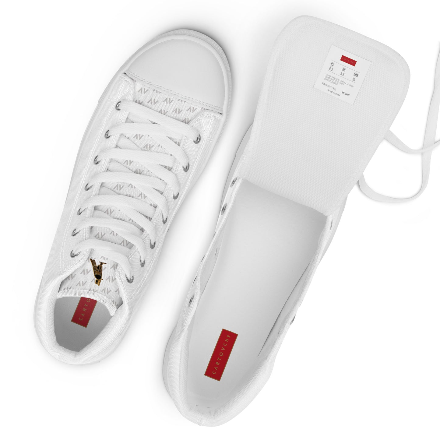 Men’s High Top Canvas Shoes | 'Cartovche Horus' (All White)