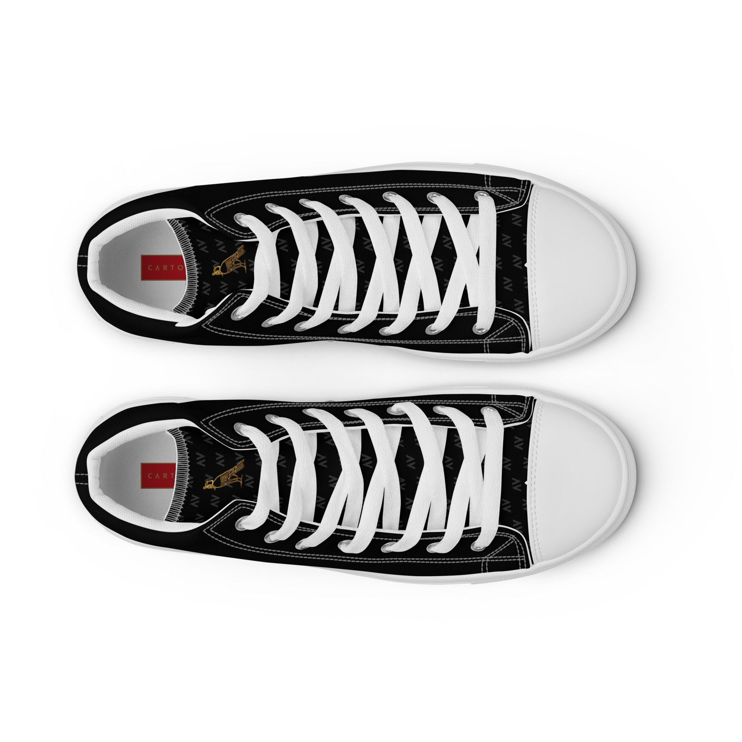 Men’s High Top Canvas Shoes | 'Cartovche Horus' (Black & White)
