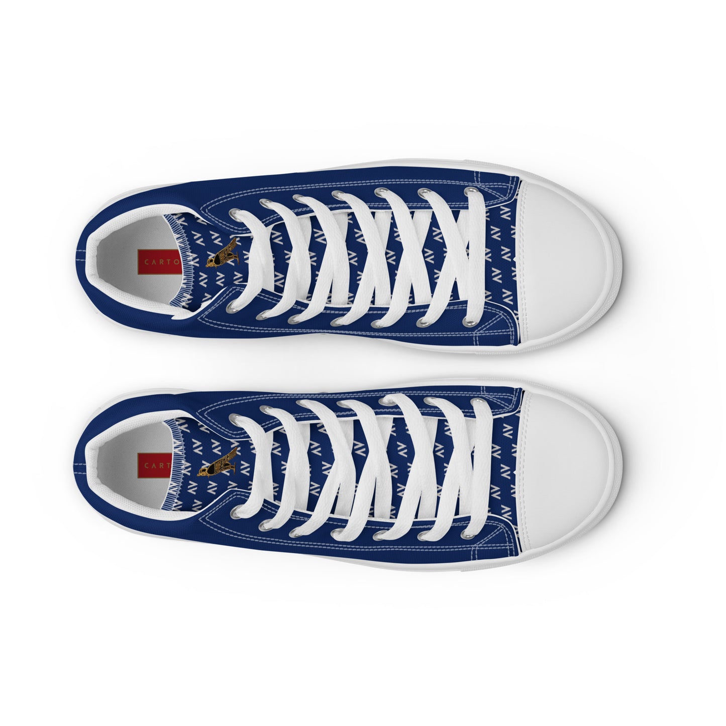 Men’s High Top Canvas Shoes | 'Cartovche Horus' (Navy & White)