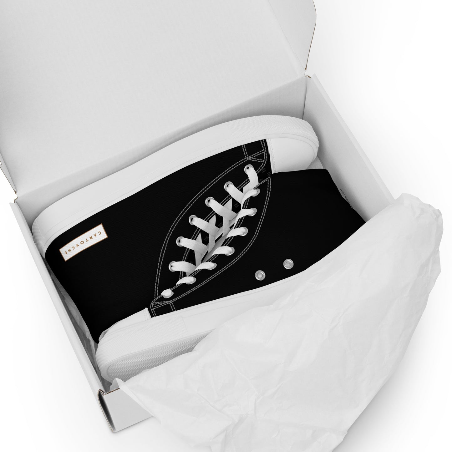 Men’s High Top Canvas Shoes | 'Cartovche Horus' (Black & White)