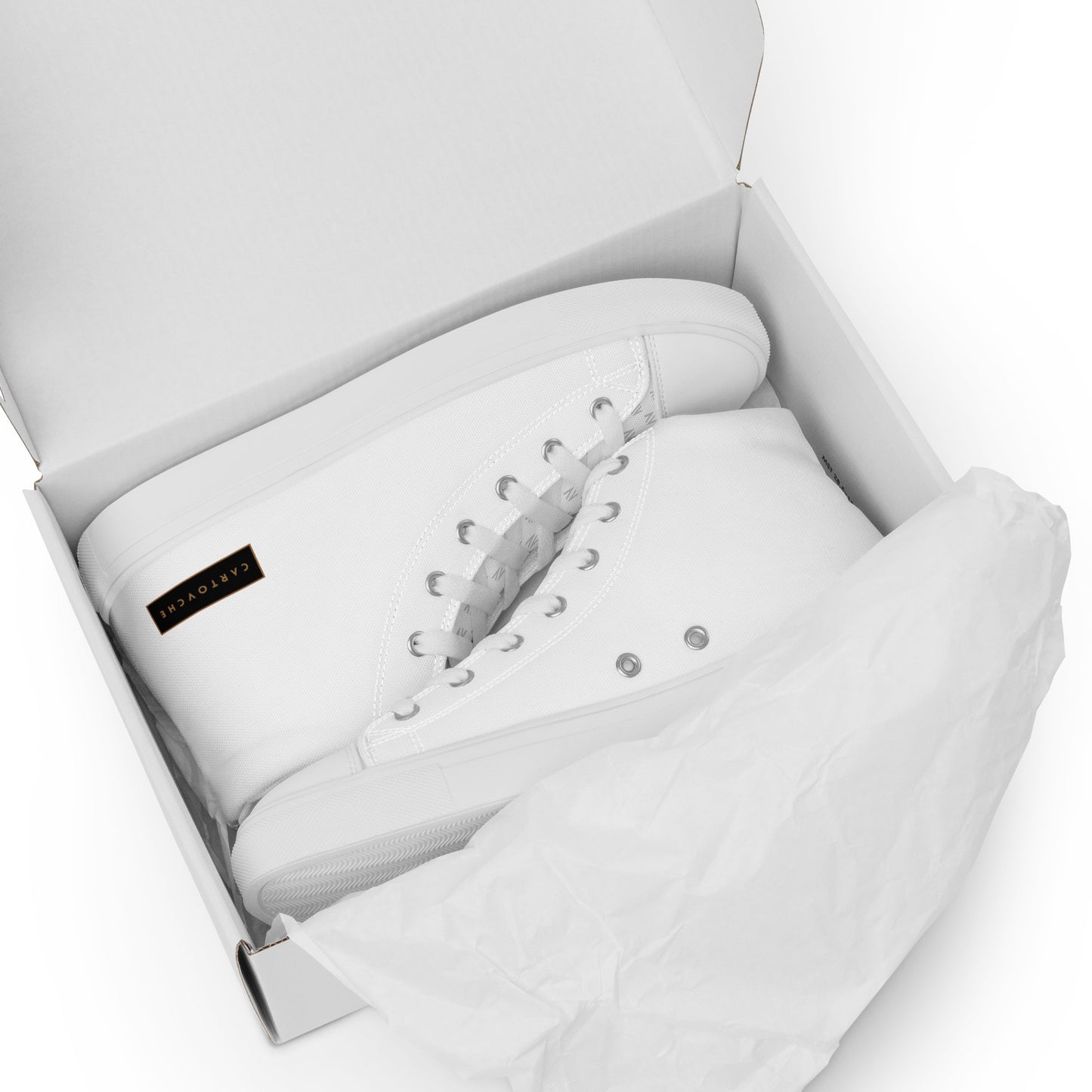 Men’s High Top Canvas Shoes | 'Cartovche Horus' (All White)