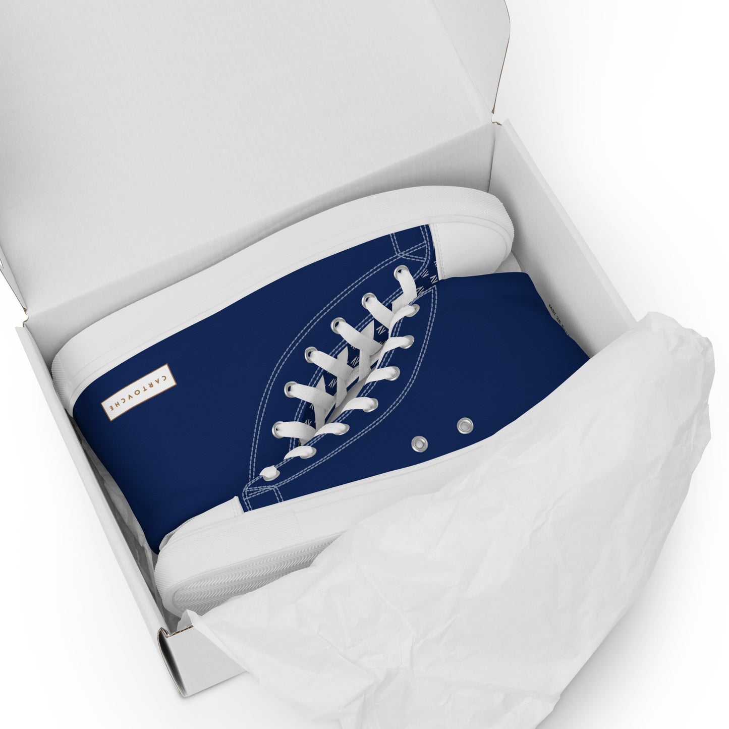 Men’s High Top Canvas Shoes | 'Cartovche Horus' (Navy & White)