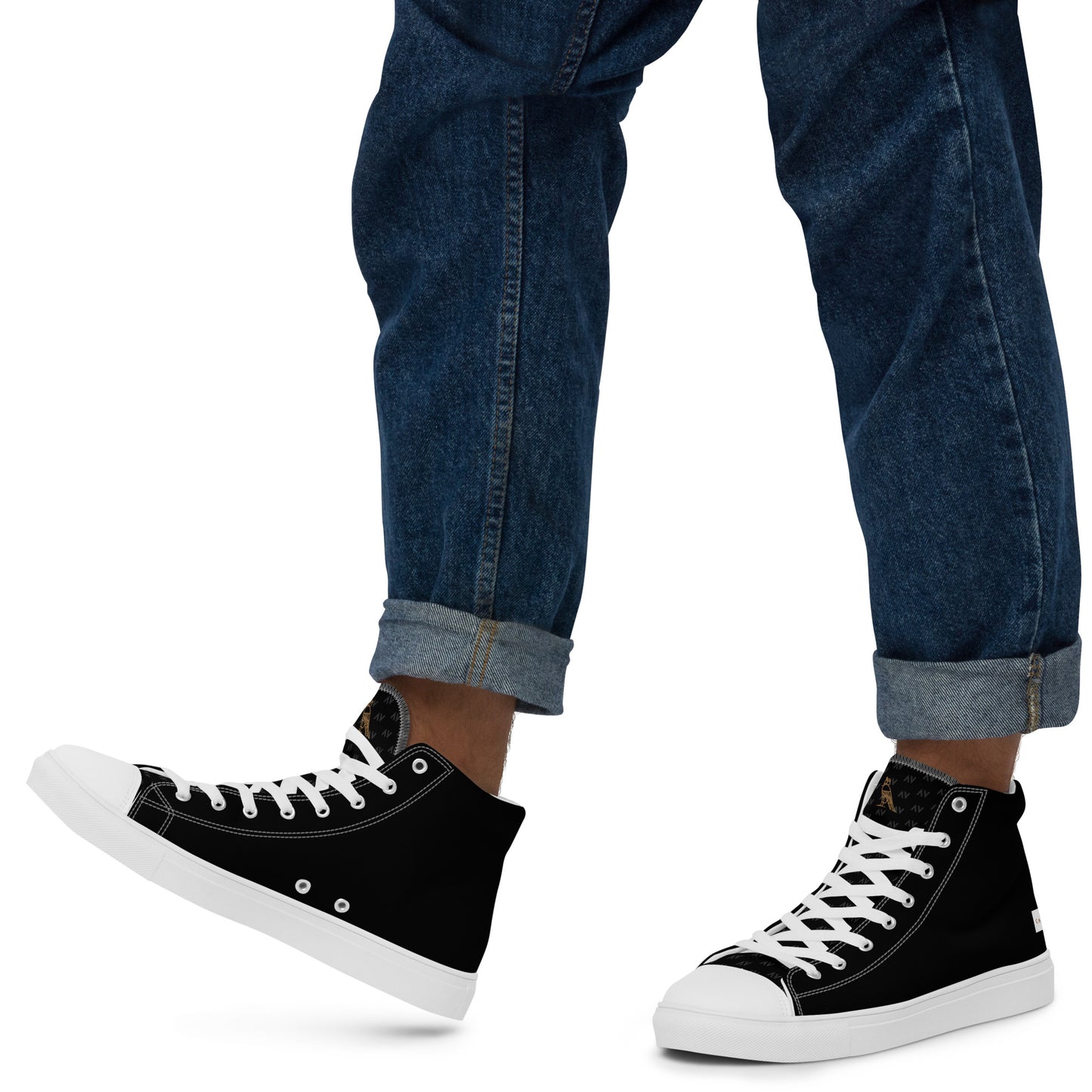 Men’s High Top Canvas Shoes | 'Cartovche Horus' (Black & White)