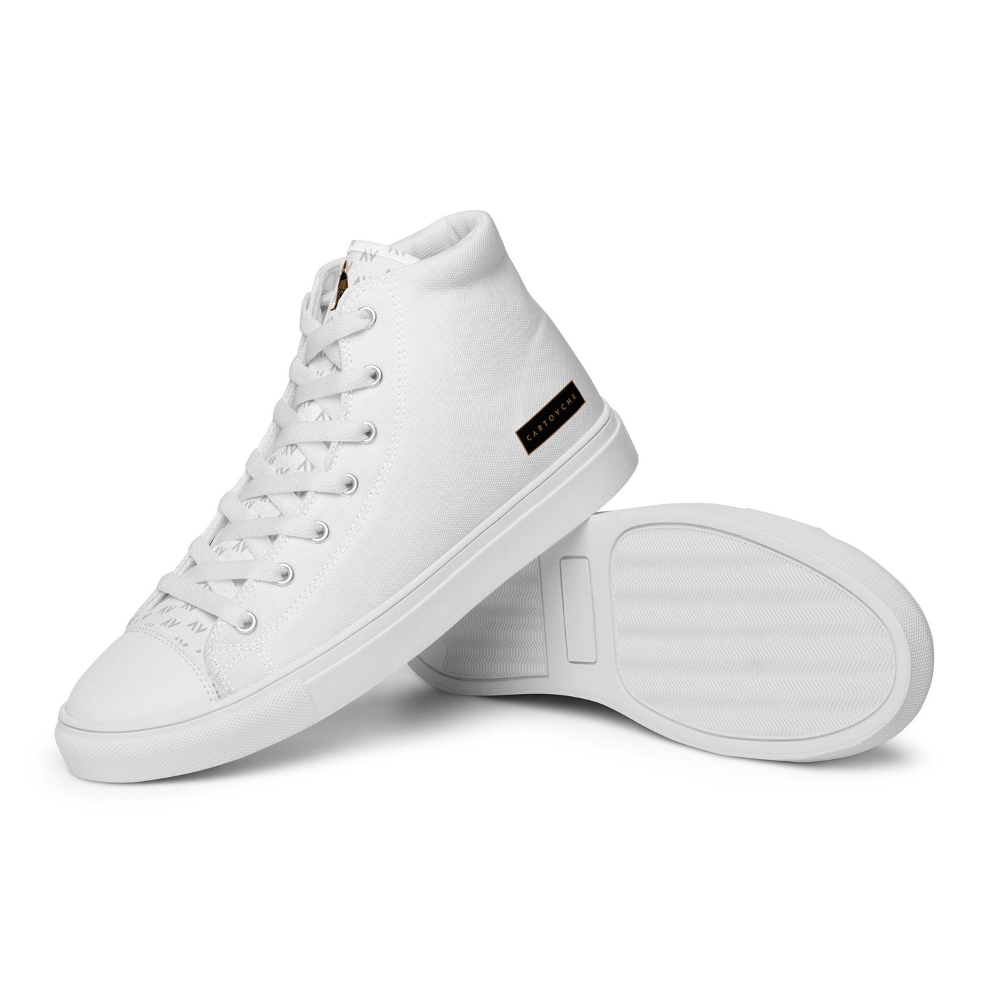Men’s High Top Canvas Shoes | 'Cartovche Horus' (All White)