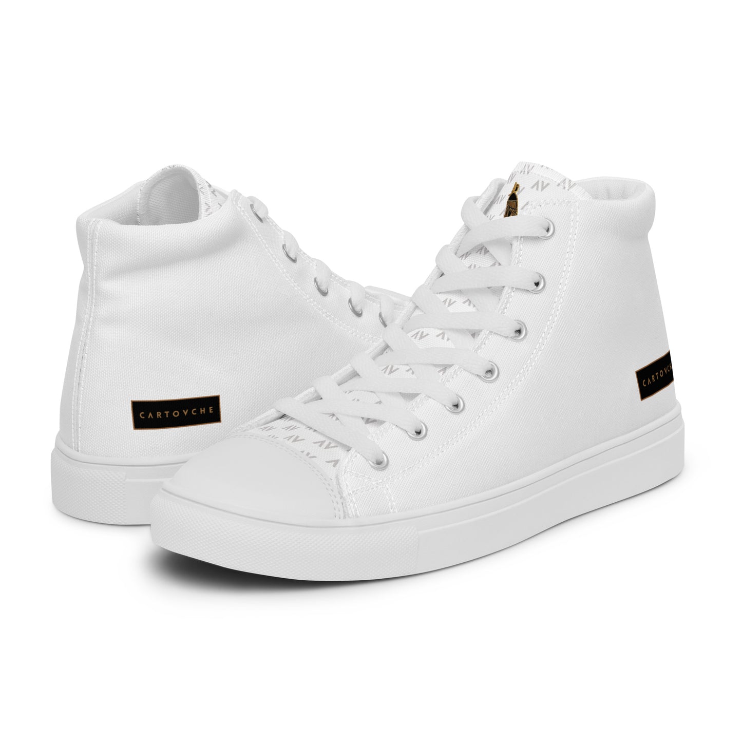 Men’s High Top Canvas Shoes | 'Cartovche Horus' (All White)