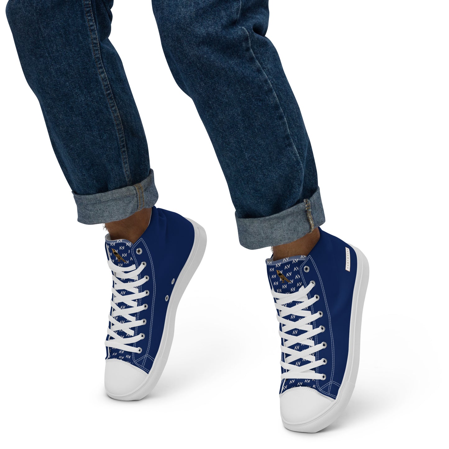 Men’s High Top Canvas Shoes | 'Cartovche Horus' (Navy & White)